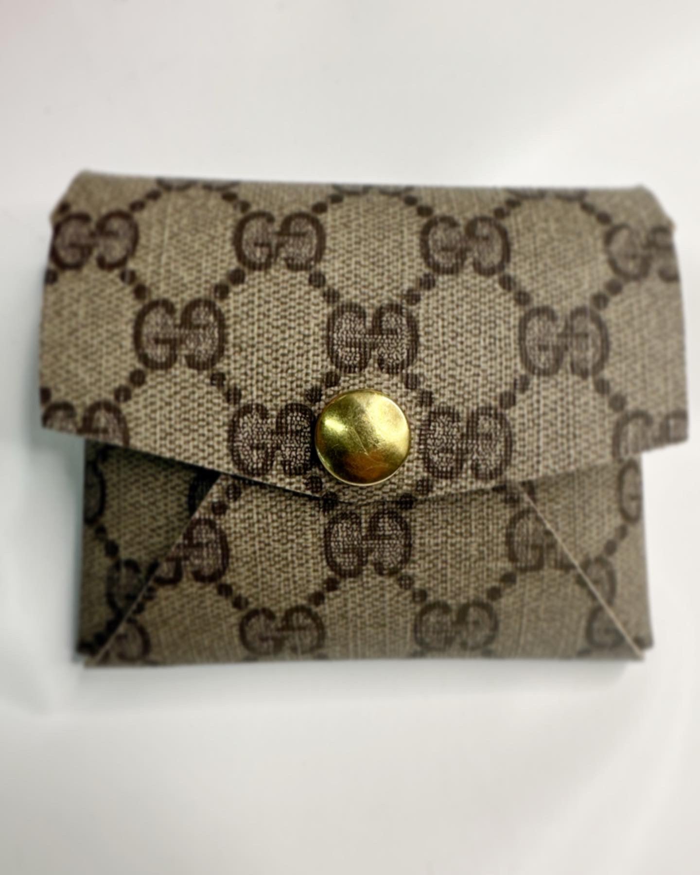 Upcycled Gucci pouch with hand painted evil eye