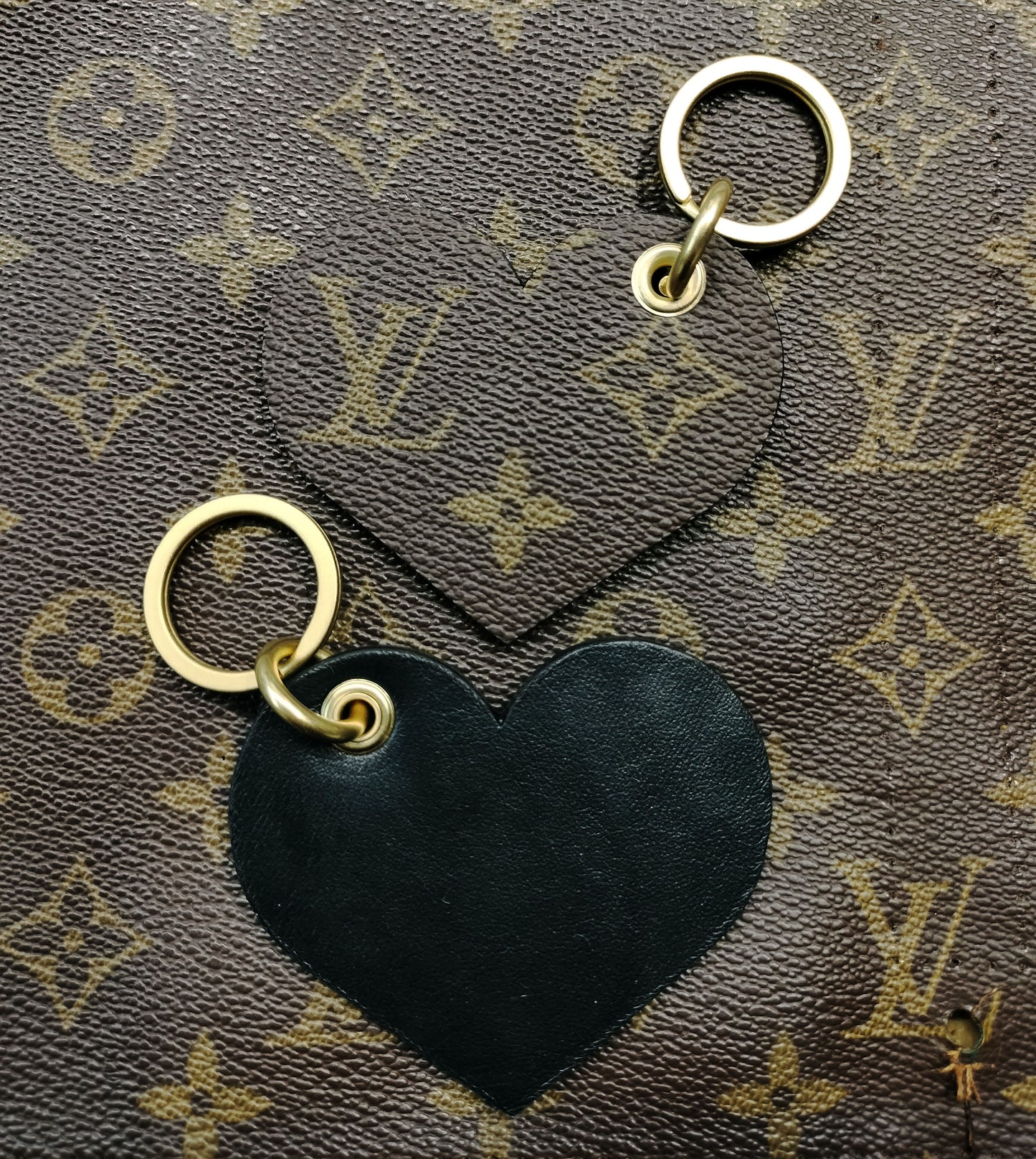 Brown monogram bag charm