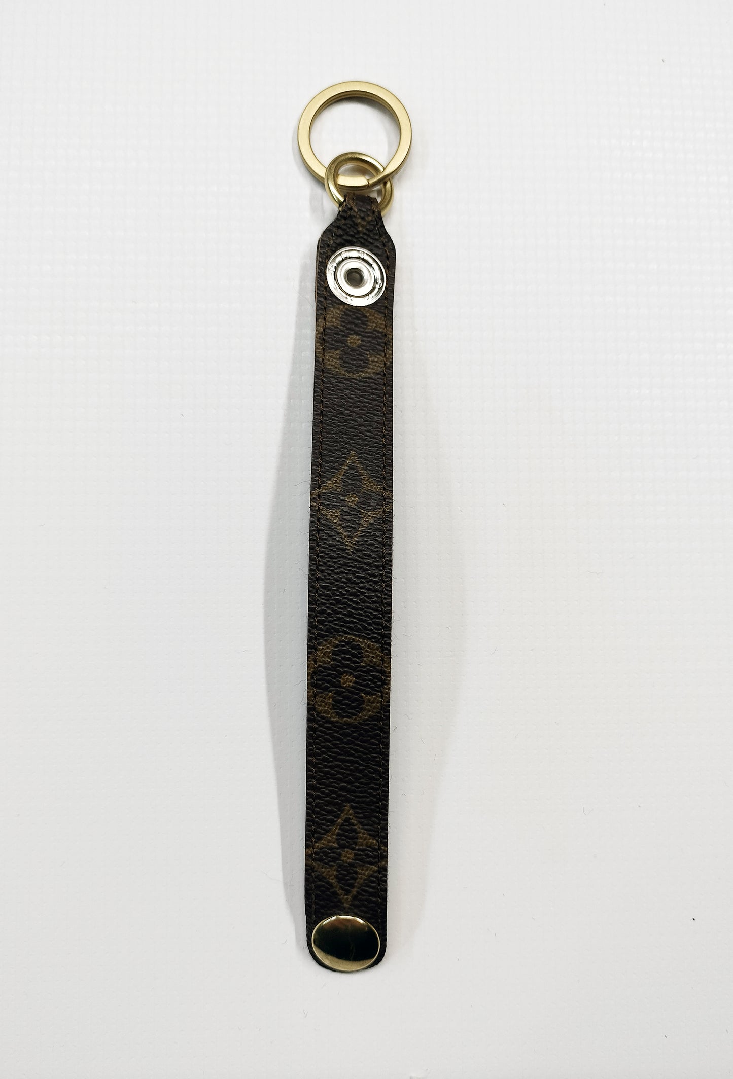 Upcycled LV Keychain W/ Merino Felt and Brass Hardware