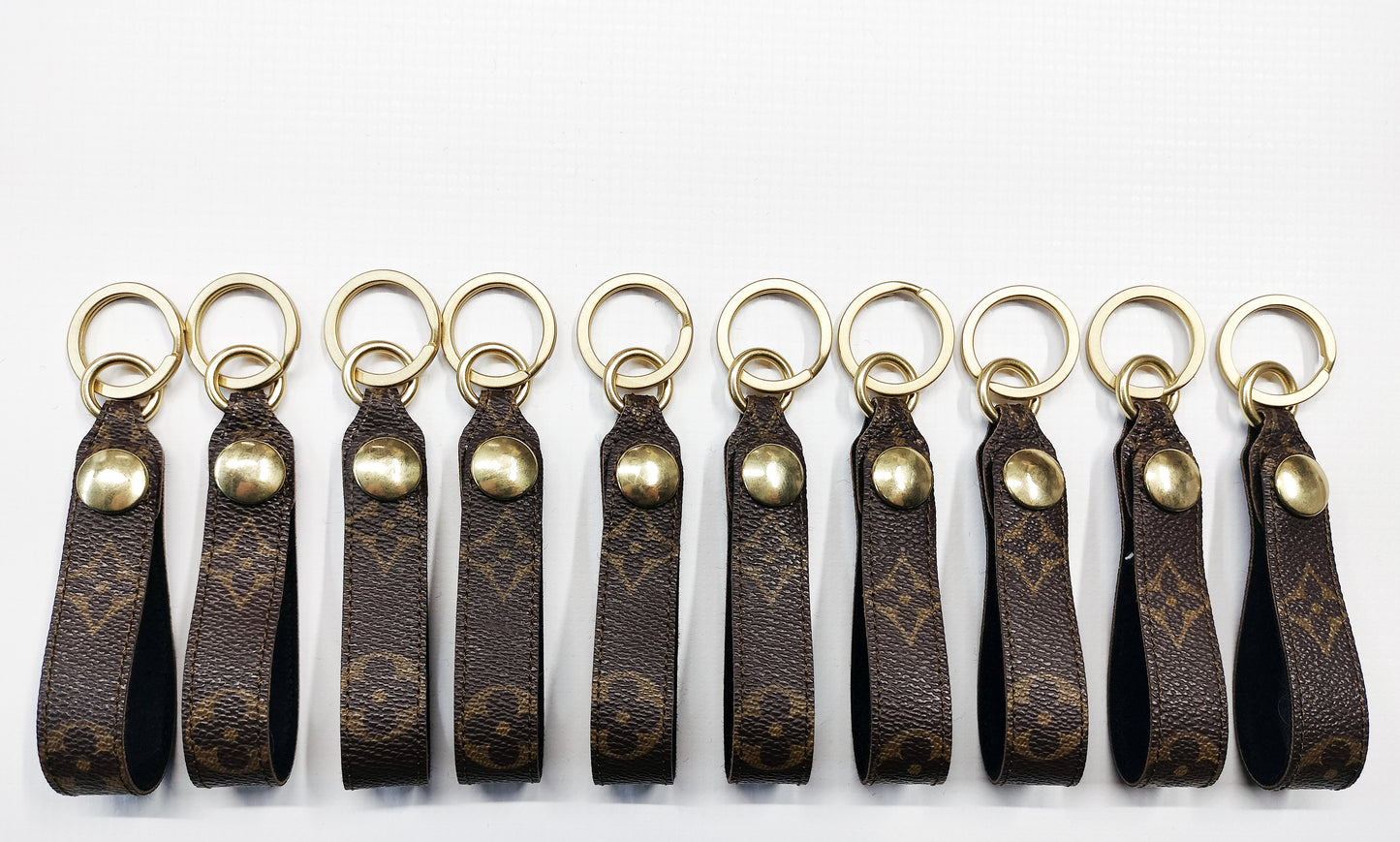 Upcycled LV Keychain W/ Merino Felt and Brass Hardware
