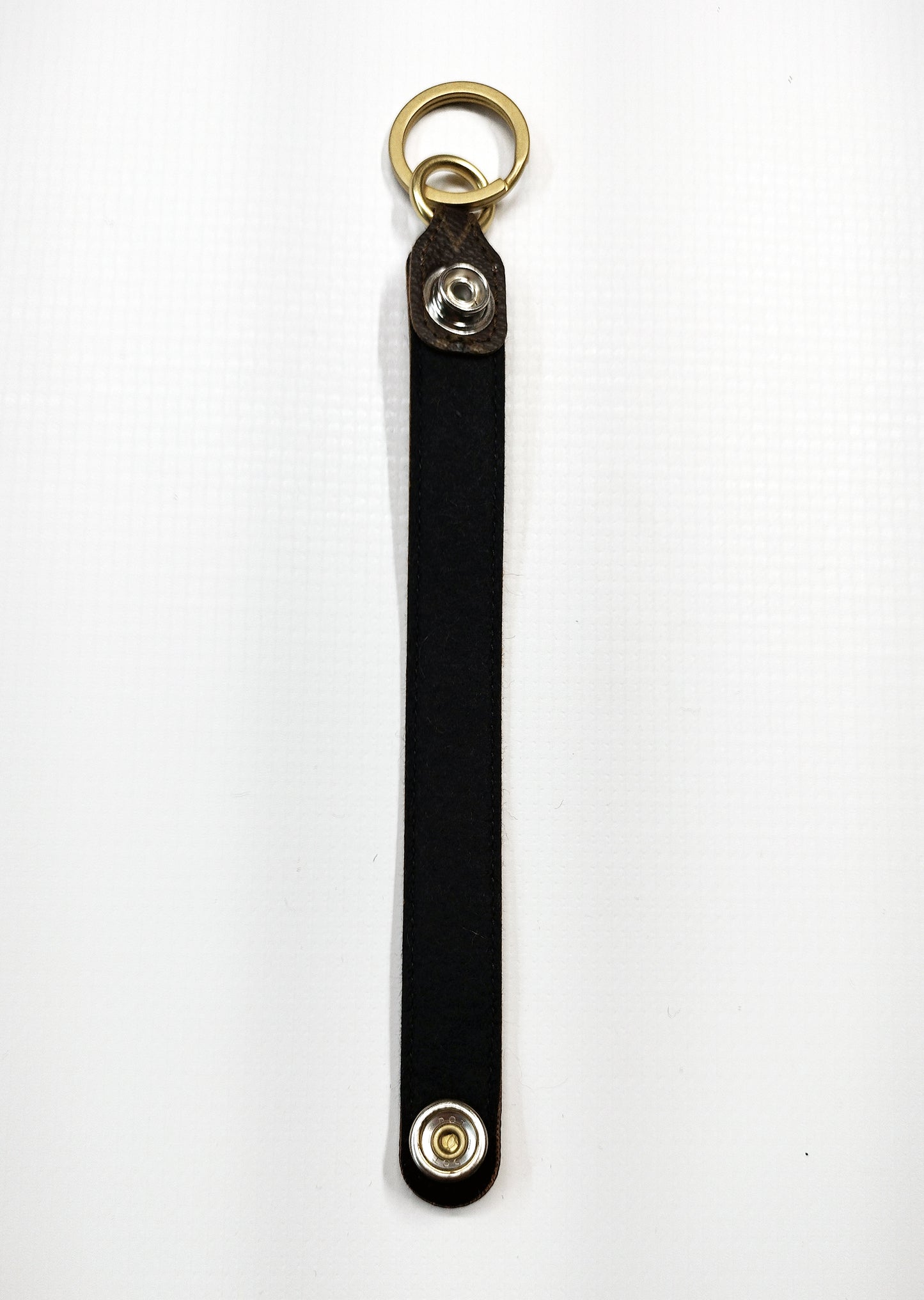 Upcycled LV Keychain W/ Merino Felt and Brass Hardware