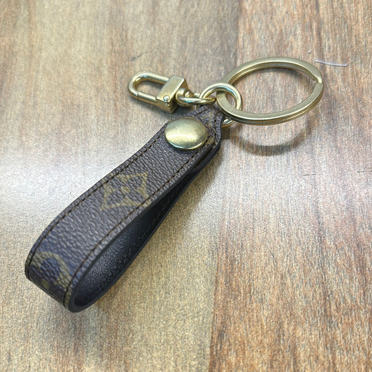 Upcycled LV Vachetta snap keychain