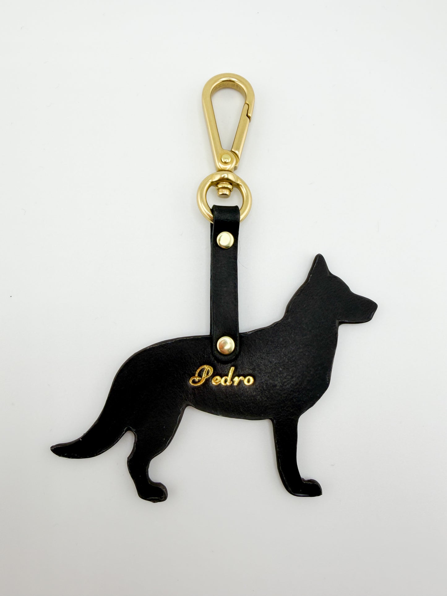 German Shepard bag charm with name