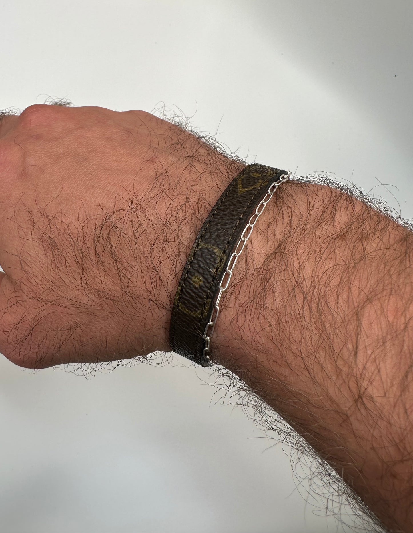 Upcycled lv bracelet