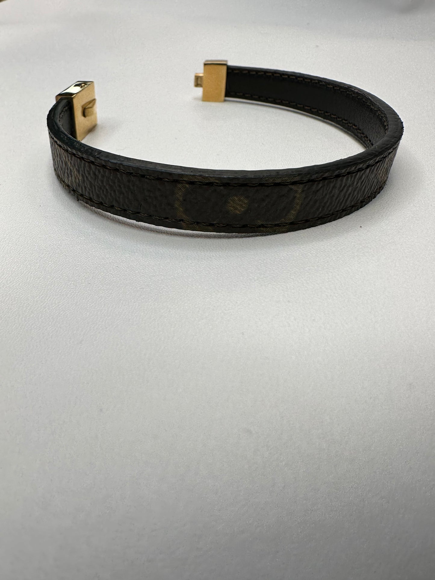 Upcycled lv bracelet