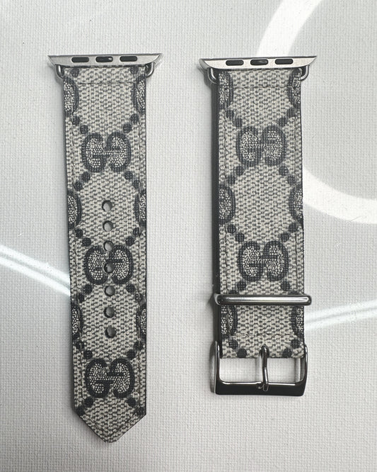 Upcycled Blue Gucci monogram Apple Watch band