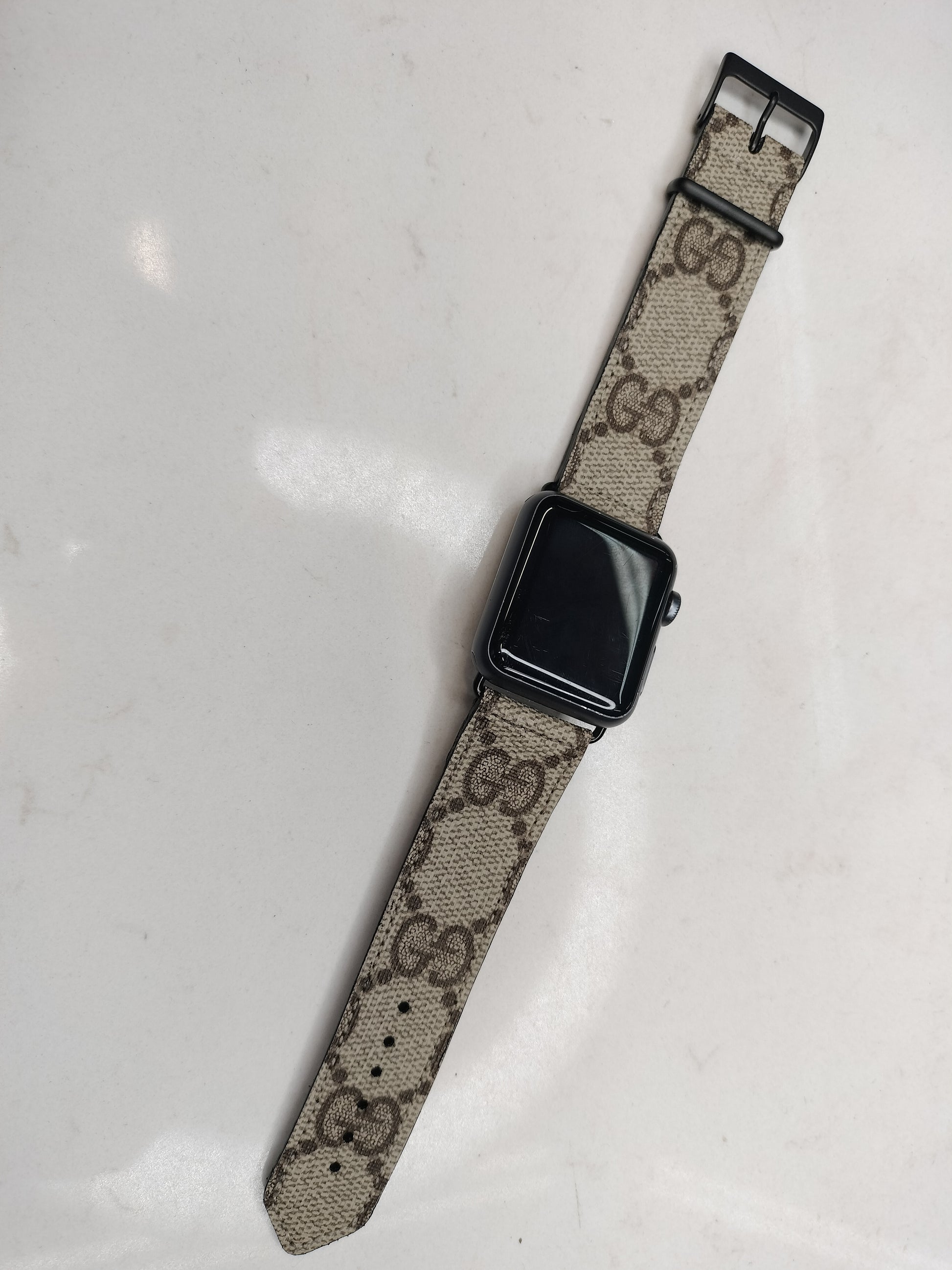 Upcycled Gucci Apple Watch Band Black