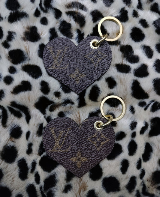 Upcycled LV Heart Keychain