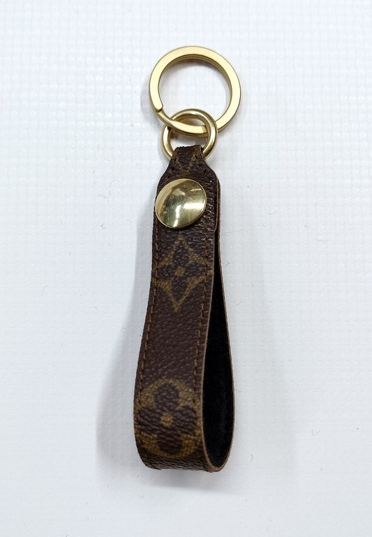 Upcycled LV Keychain W/ Merino Felt and Brass Hardware